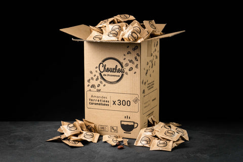 Accompagnement Café Chouchou Amandes Caramélisées (Sachets duo) – Carton 300 pièces