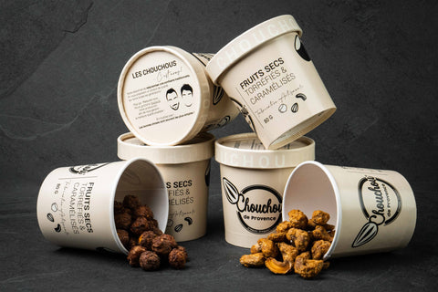 6 pots de Chouchou de Provence. Pralines de différents gouts. Amandes Cajou Noisette Cacahuètes