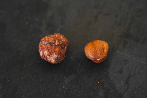 La noisette avant et après caramélisation