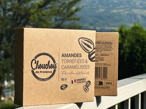 Étui 50g - Chouchou Amandes Françaises Torréfiées Caramélisées