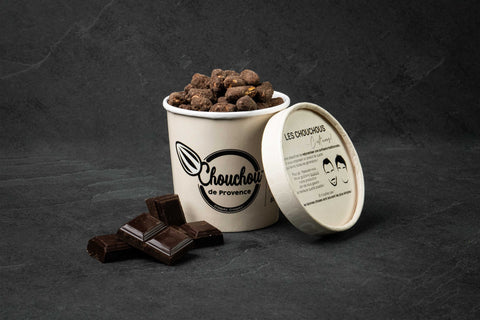 Chouchou Arachide chocolat noir ou lait en pot